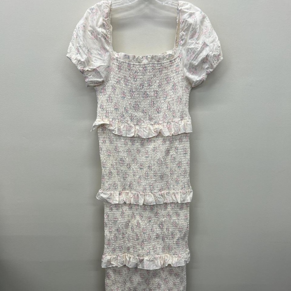 MARBLE White and Pink Maxi Dress